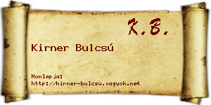 Kirner Bulcsú névjegykártya